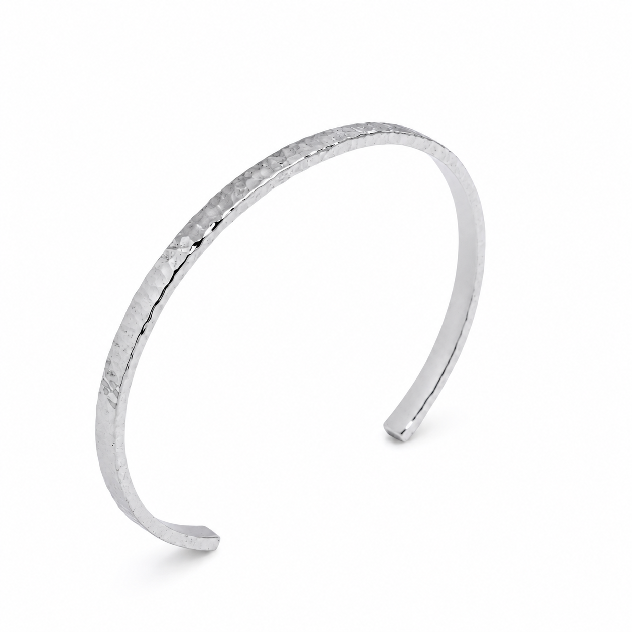 14k white gold cuff bangle bracelet in a white backgound