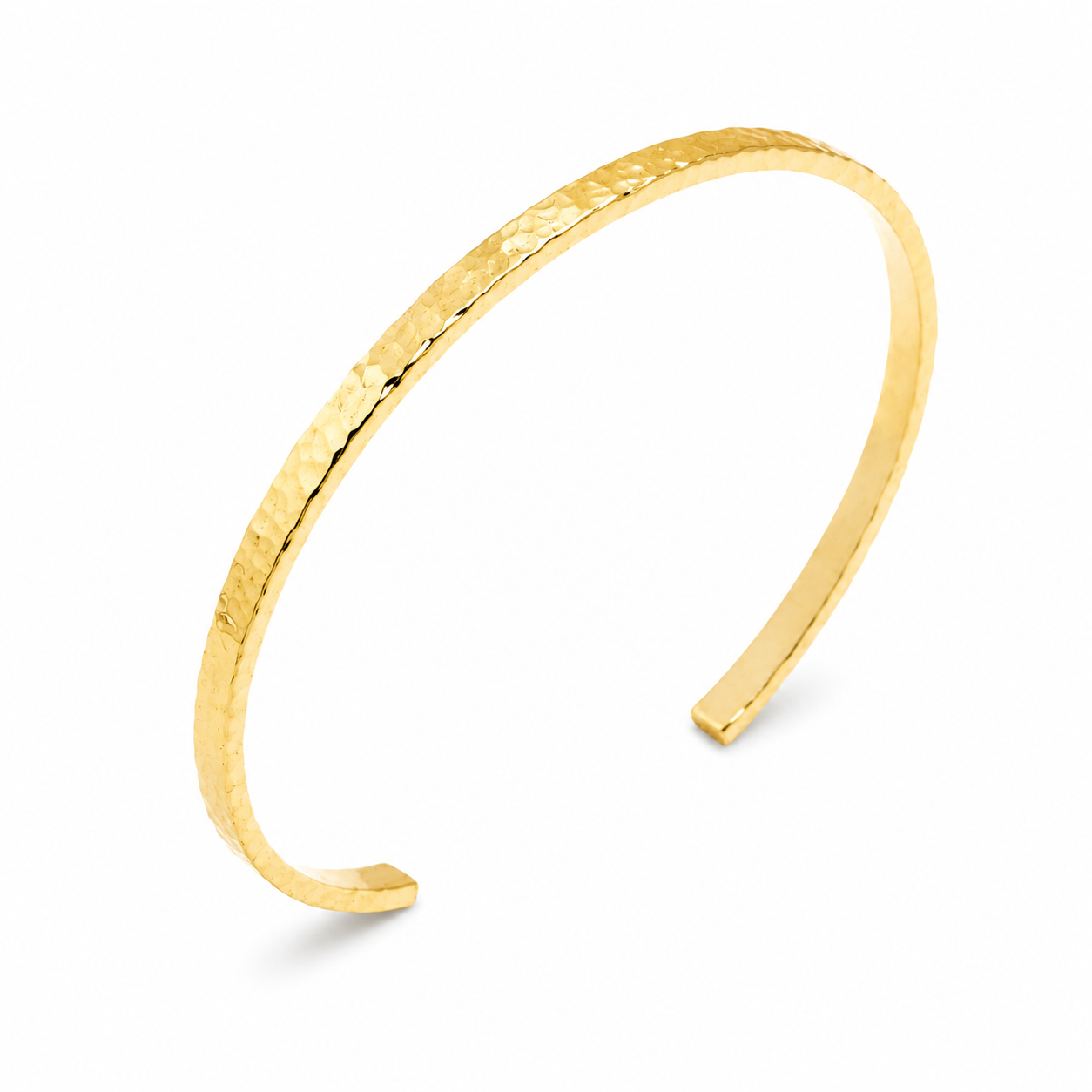 14k yellow gold cuff bangle bracelet in a white backgound