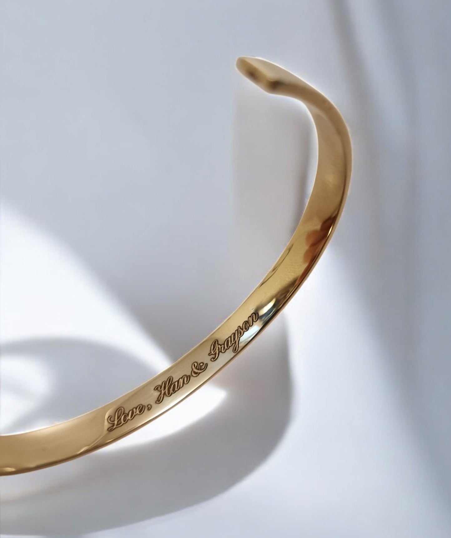 Open Cuff Bangle Bracelet 6mm in 14K Gold