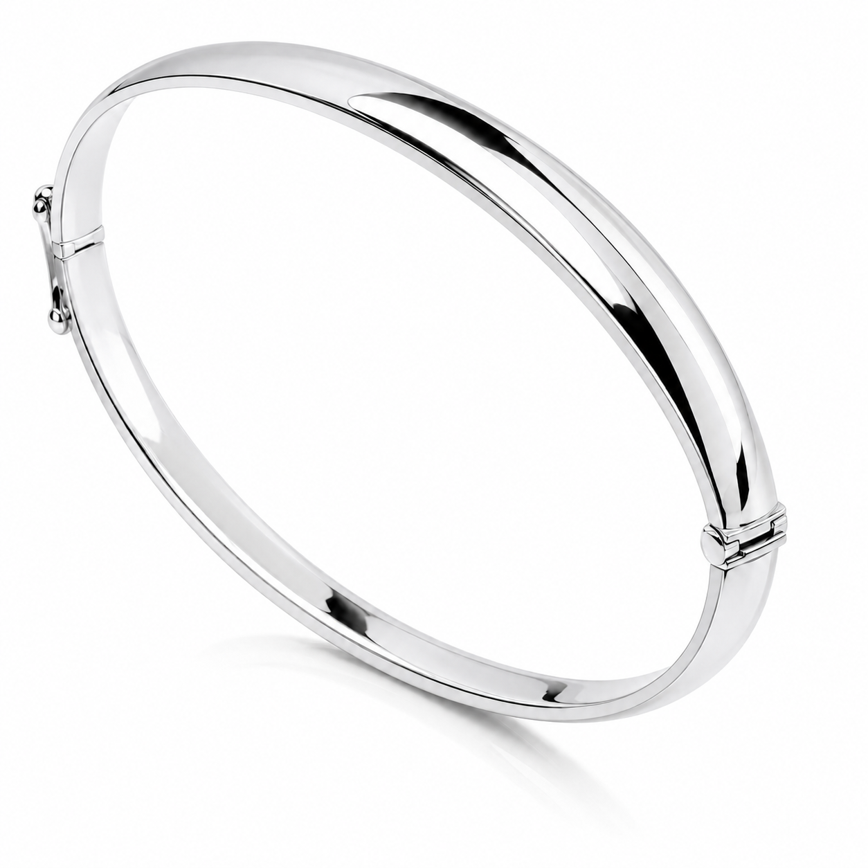 14k Gold white bangle on a white background