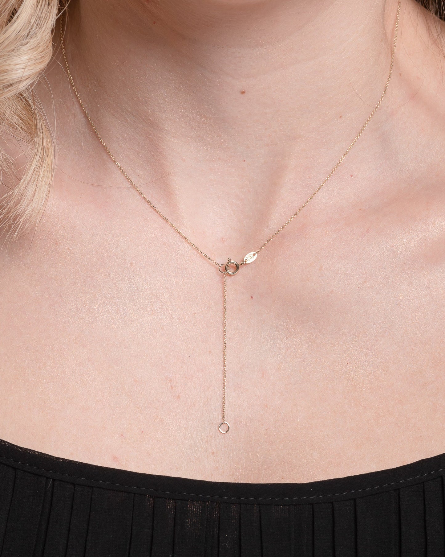 Small Diamond Cross Necklace in 14K Gold