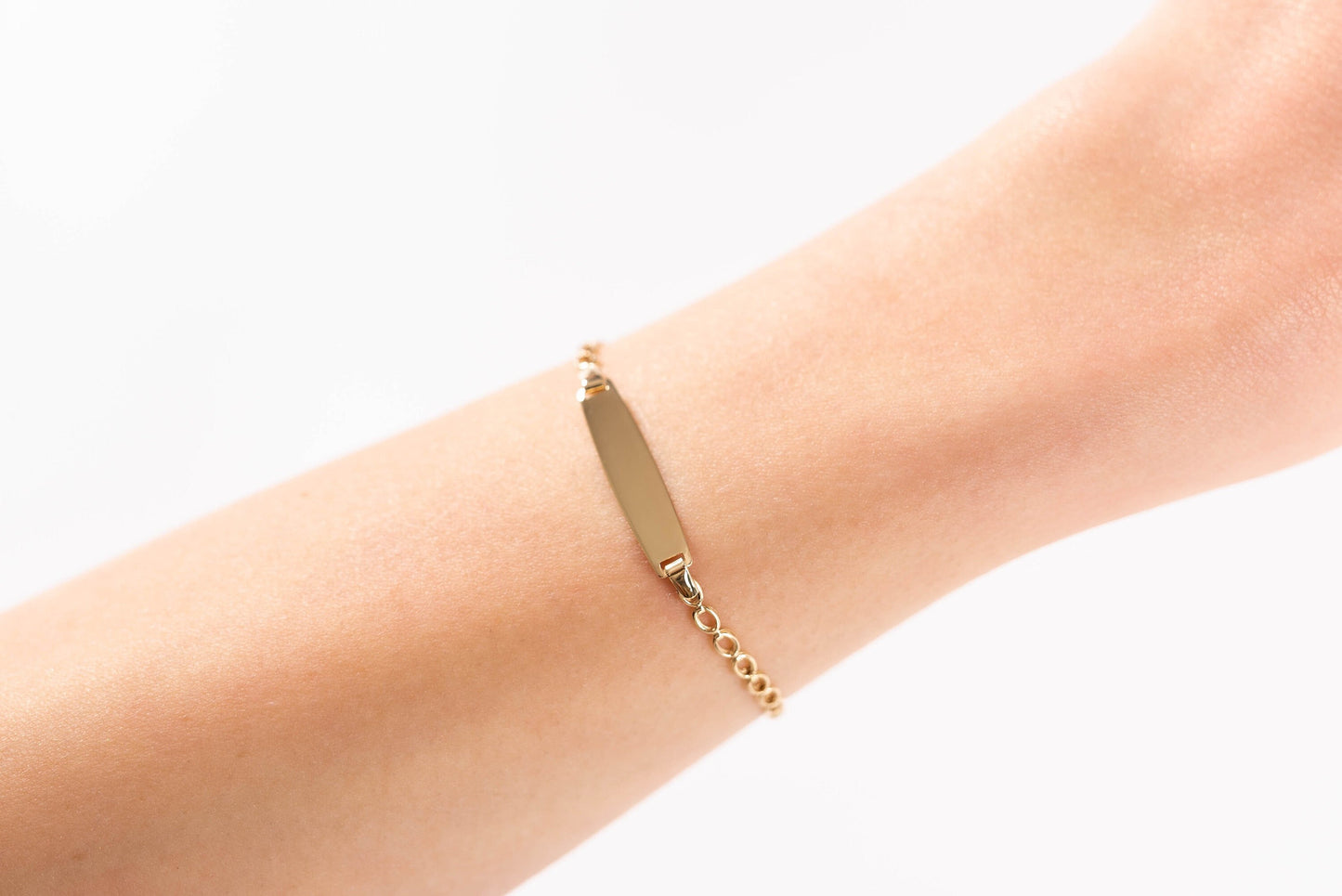 Personalizable Adult ID Bracelet in 14k Gold