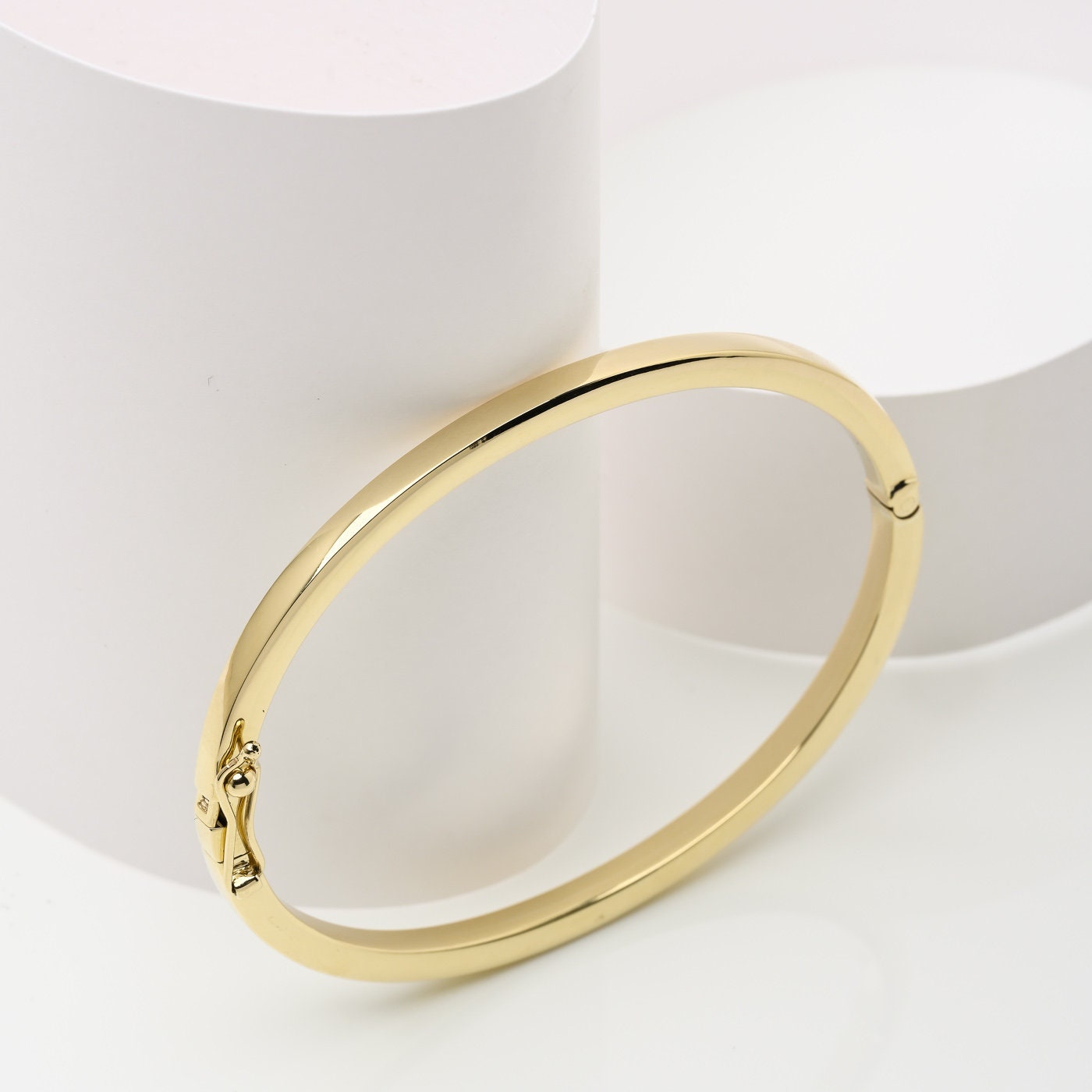 Square 3.4mm Bangle Bracelet in 14K Gold