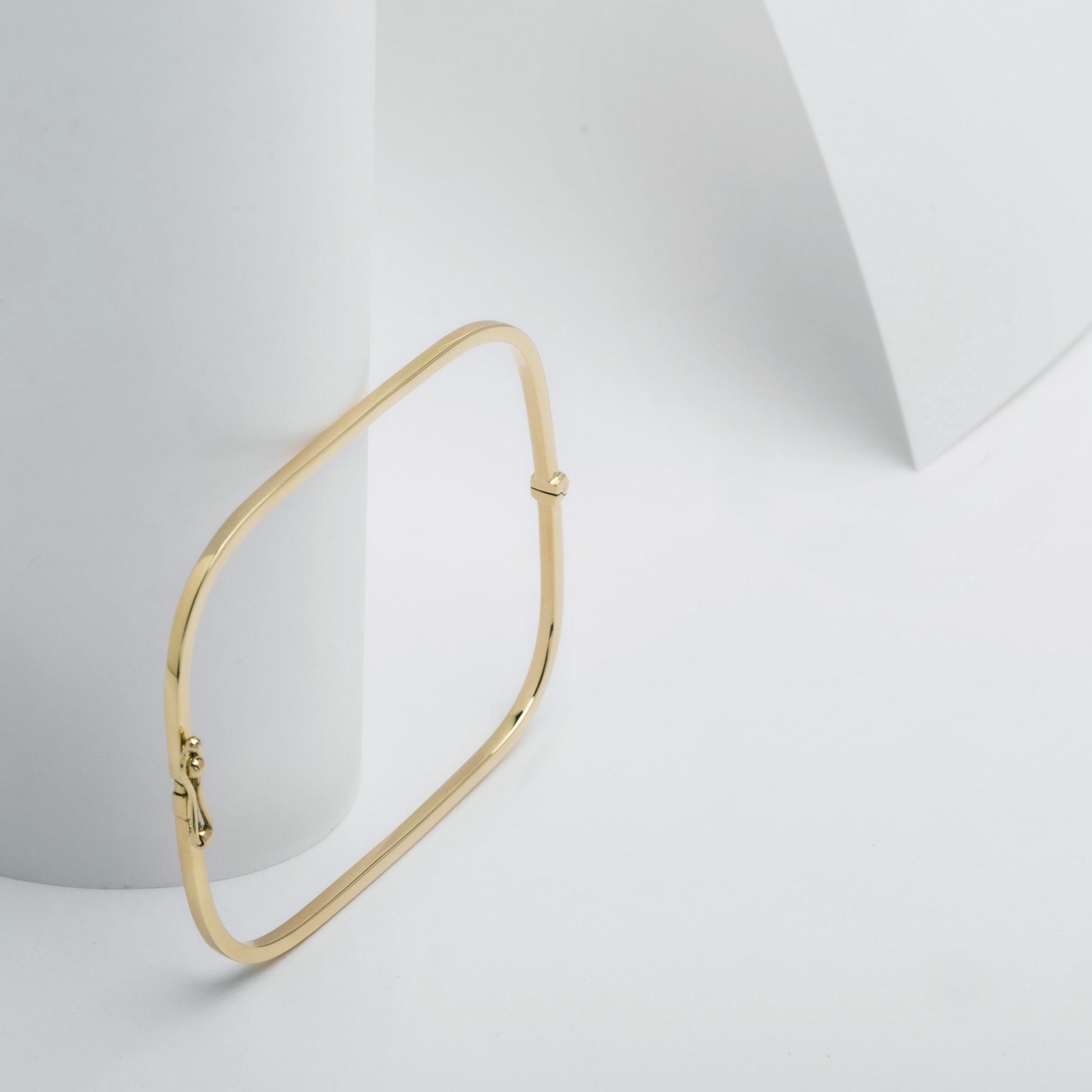 Square Bangle Bracelet in 14k gold for women