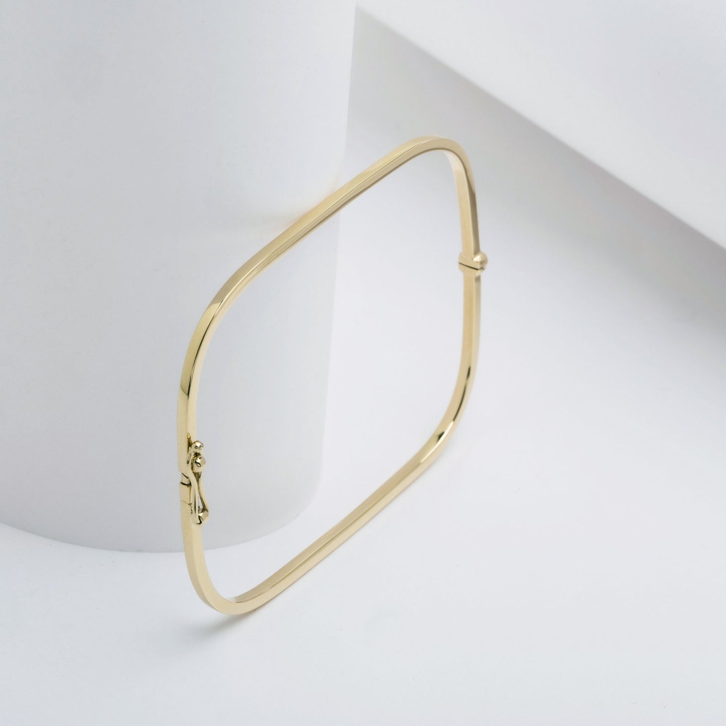 Square Bangle Bracelet in 14k gold for women