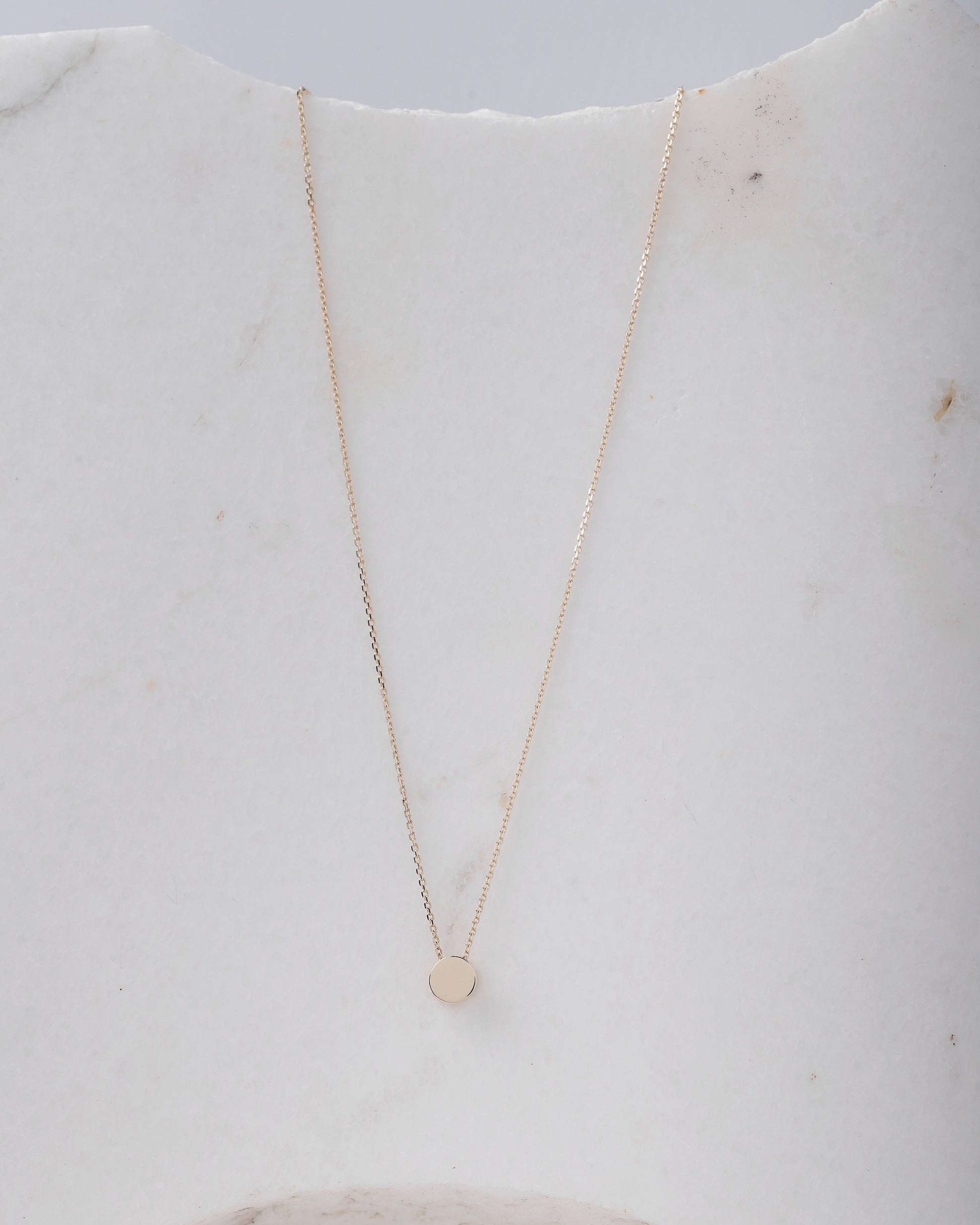 Tiny Dot Necklace in 14k gold for women