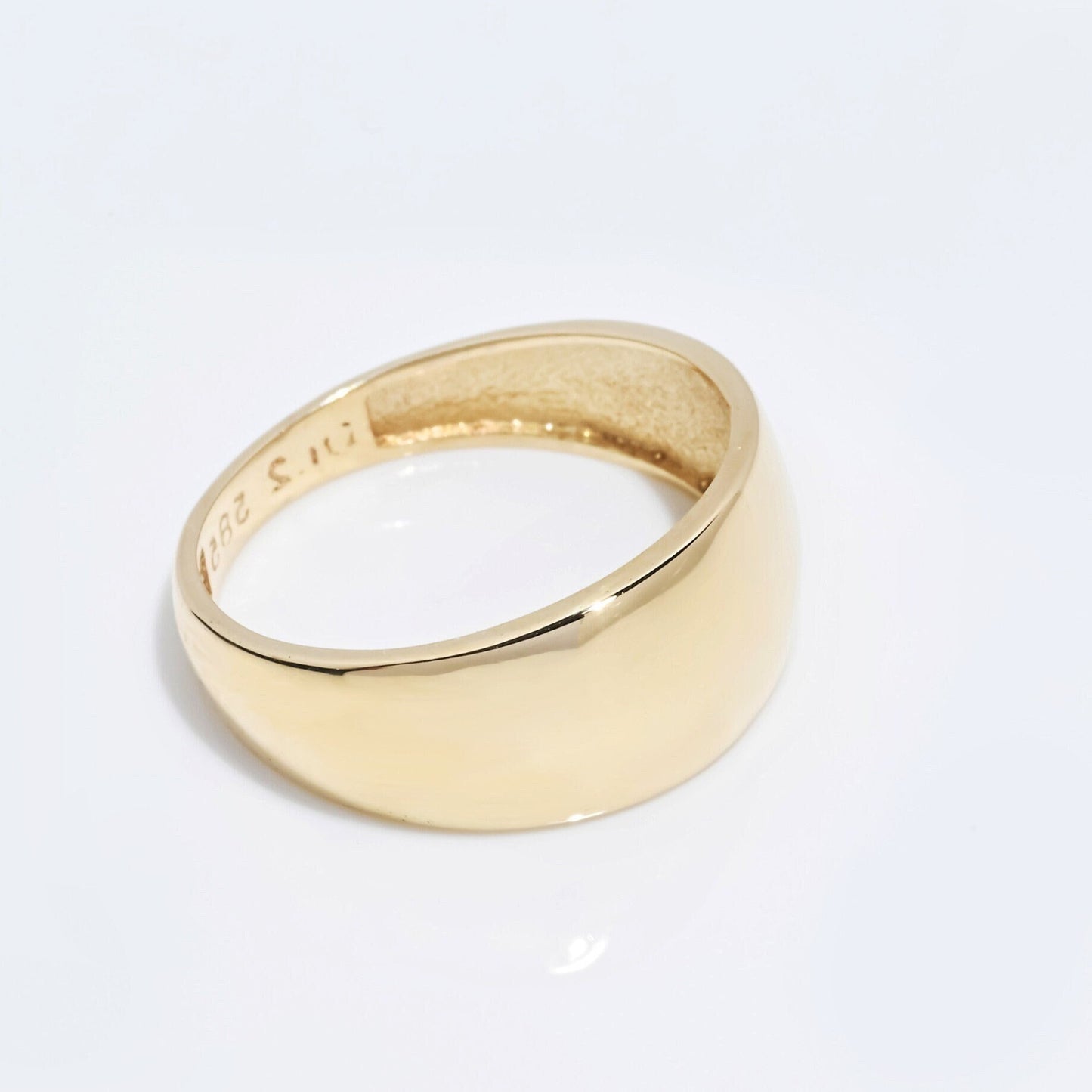 Handcrafted dome ring in 14k solid gold for women.