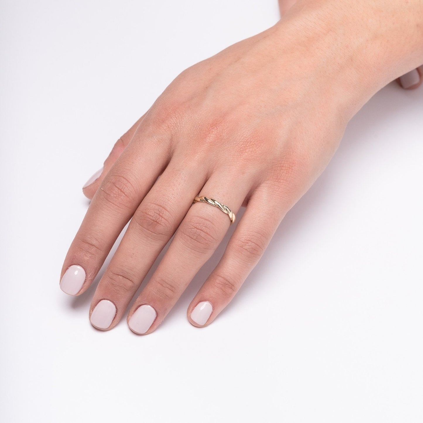 Handcrafted Twisted Ring in 14k Solid Gold for Women