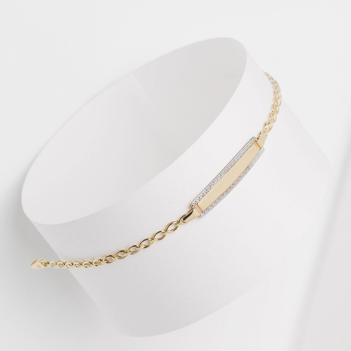 Custom-Engraved ID Bracelet in 14k Gold for Women