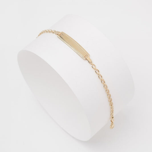 Handmade, Custom-Engraved ID Bracelet for Adults in 14k Gold