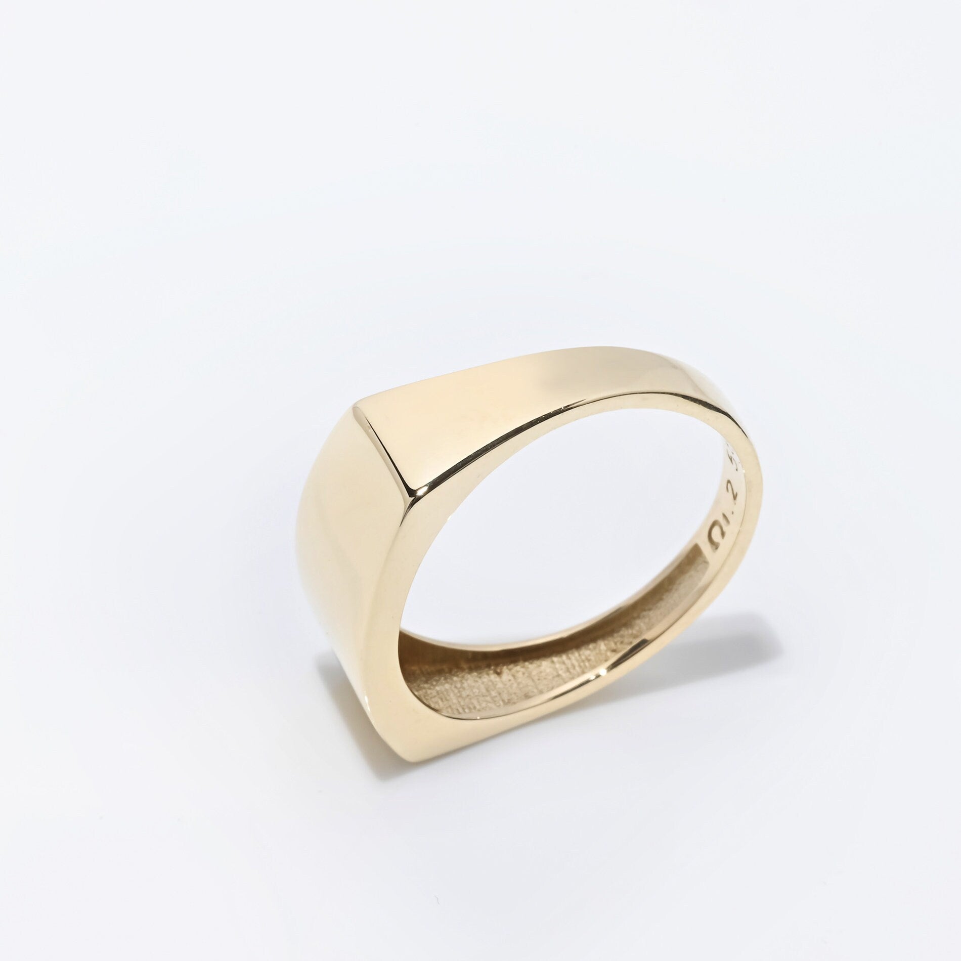 Personalized Rectangular Signet Ring in 14k Gold for Women