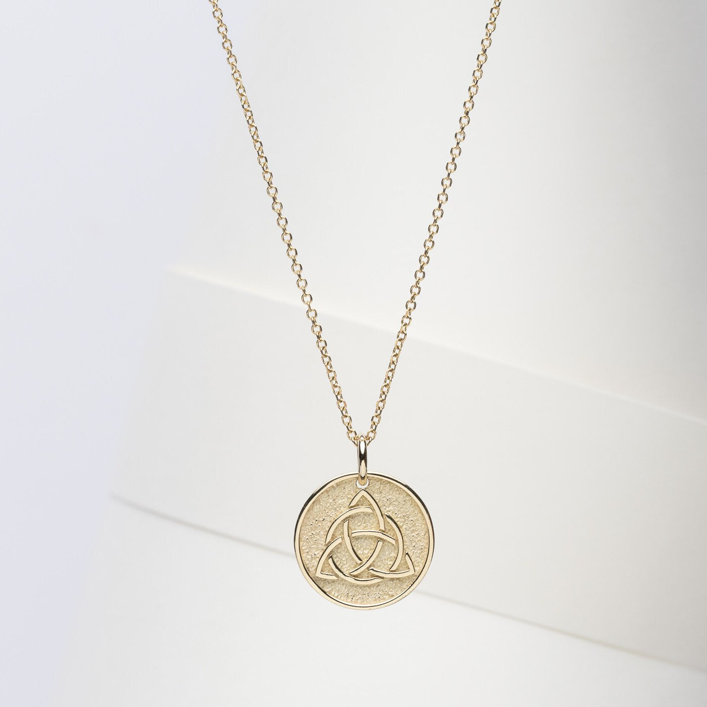 14k Solid Gold Necklace for women, featuring a Peace Symbol with complimentary engraving on the reverse side.