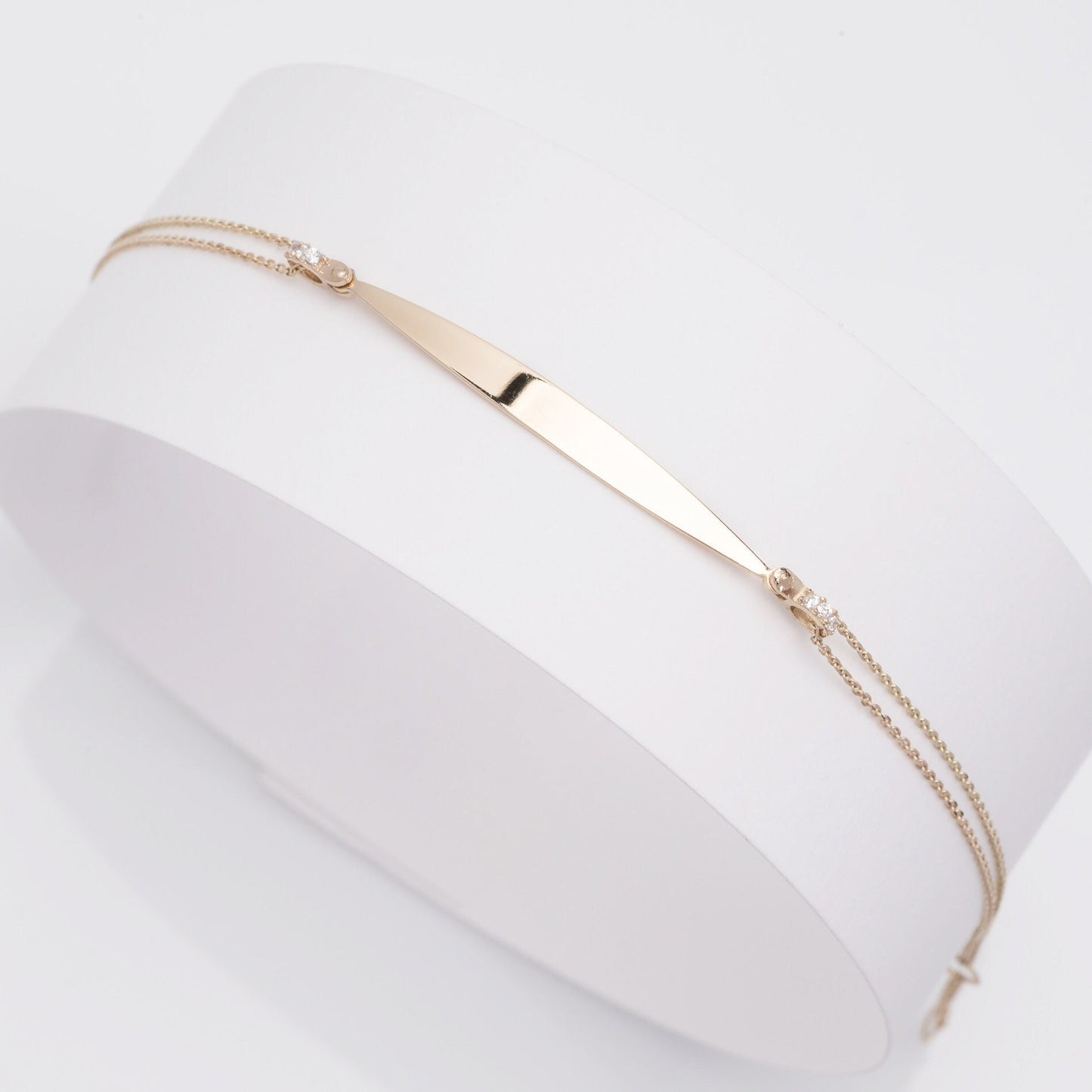 Personalized 14K Gold Engravable ID Bracelet for Women