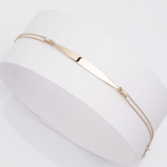 Personalized 14K Gold Engravable ID Bracelet for Women