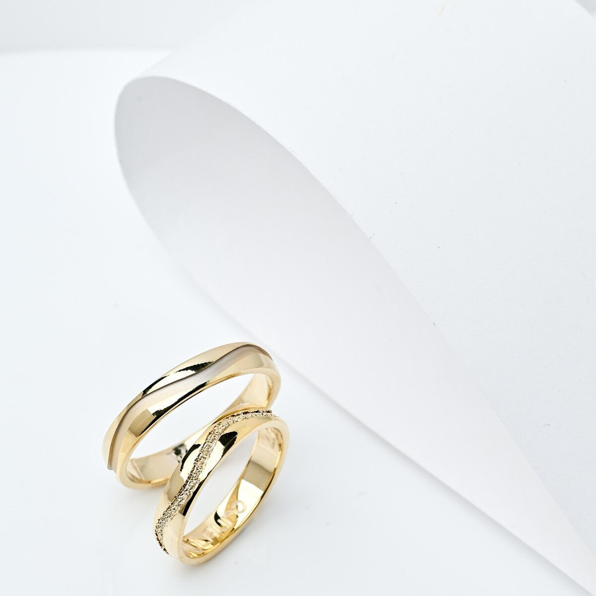 Wavy Wedding Band, Wedding Bands Set, Matching Rings, Engrave Band Ring, His and Hers Matching Wedding Bands, 3rd Anniversary Gift