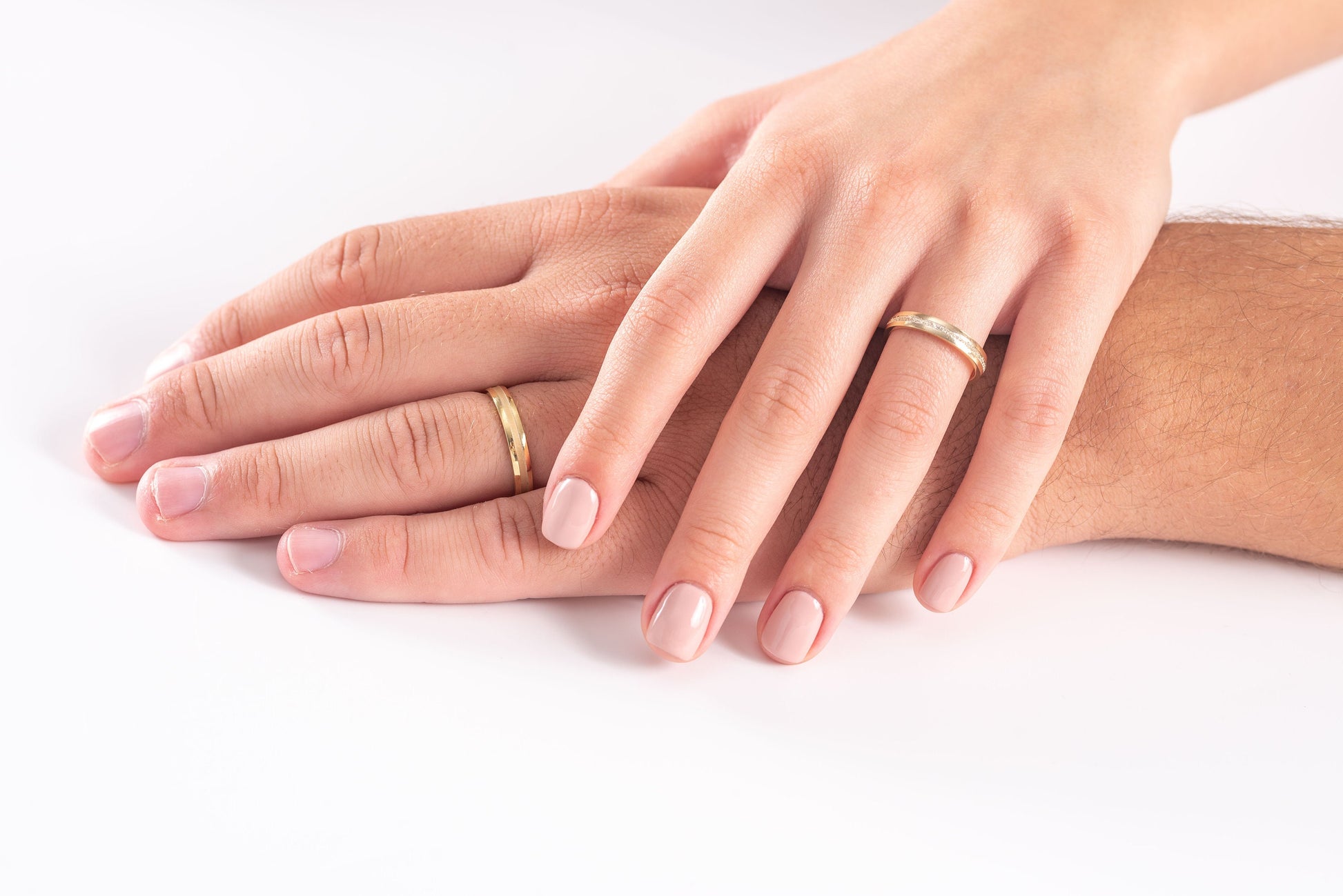 3.5mm Wedding Bands, Wedding Rings, His and Hers Rings, Matching Rings, Wedding Bands Set, 18k Gold Ring Set, Engagement Ring Set