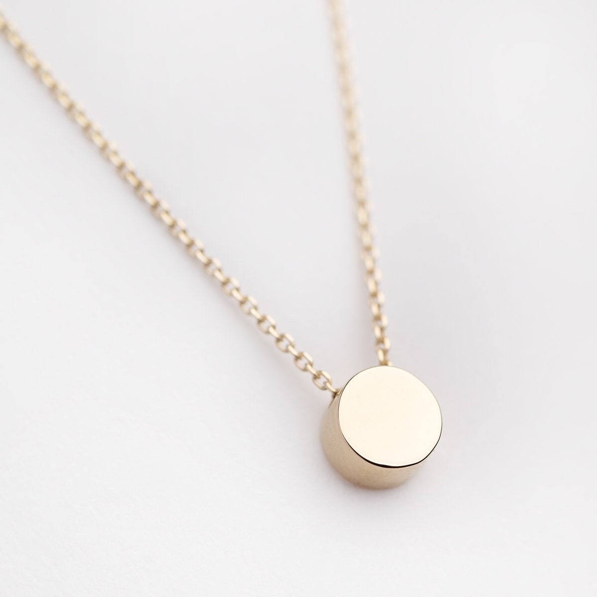 Tiny Dot Necklace in 14k gold for women