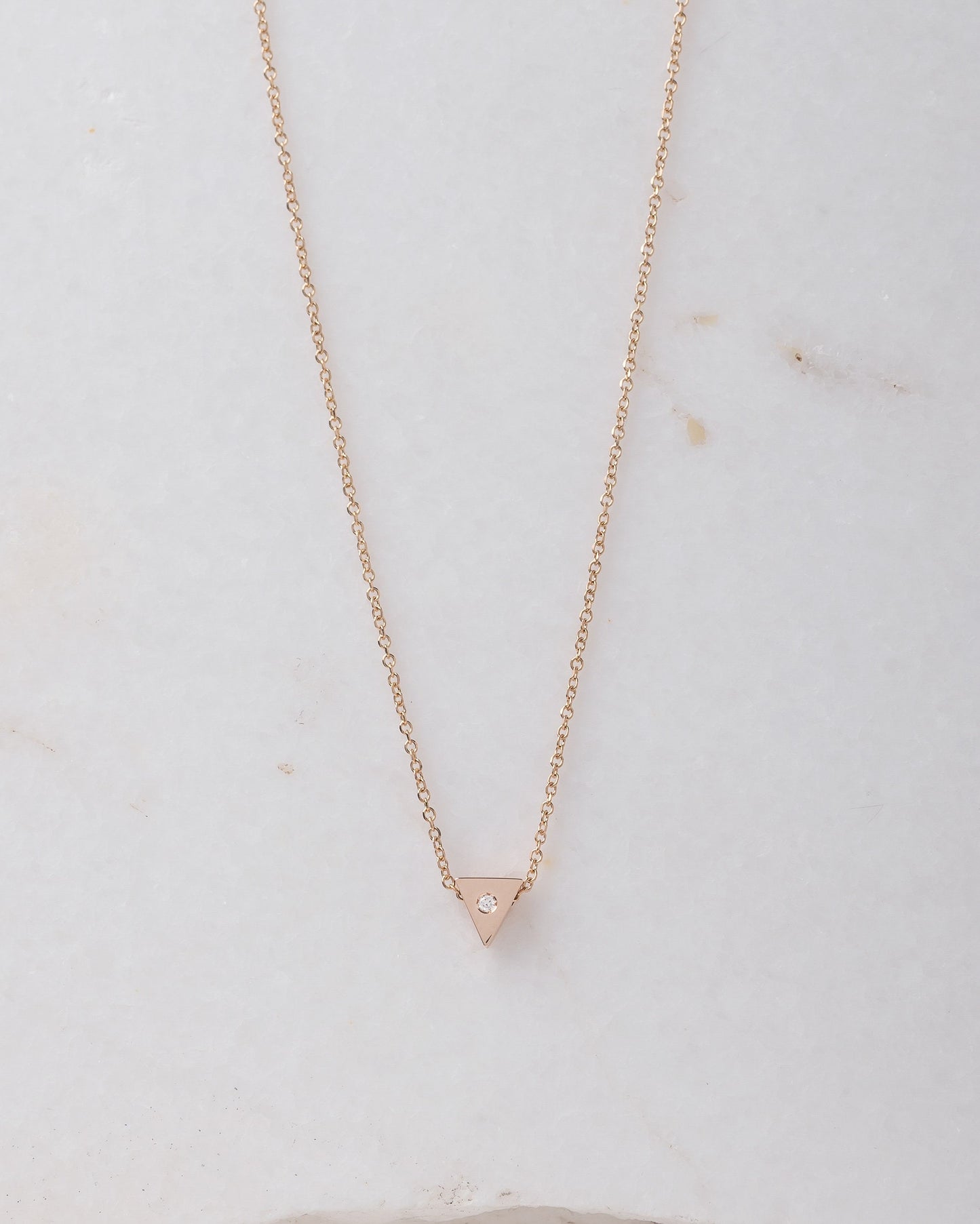 Triangle Diamond Necklace in 18K Gold