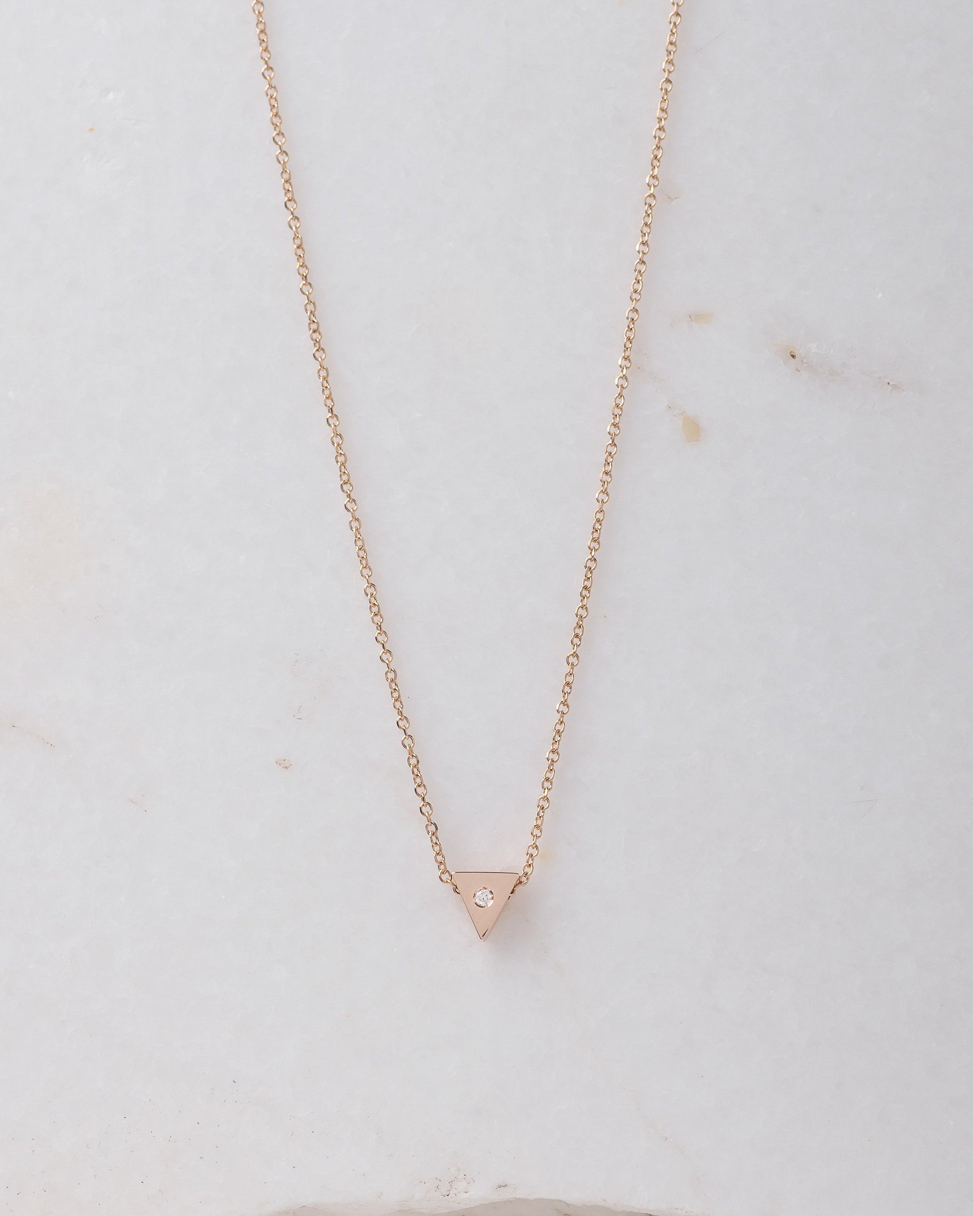 Triangle Diamond Necklace in 18K Gold