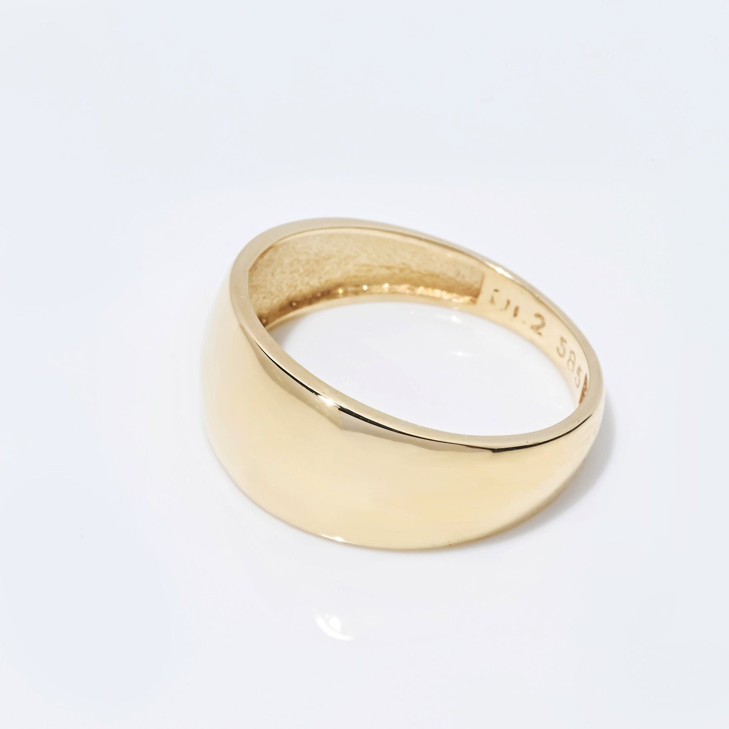 Handcrafted dome ring in 14k solid gold for women.