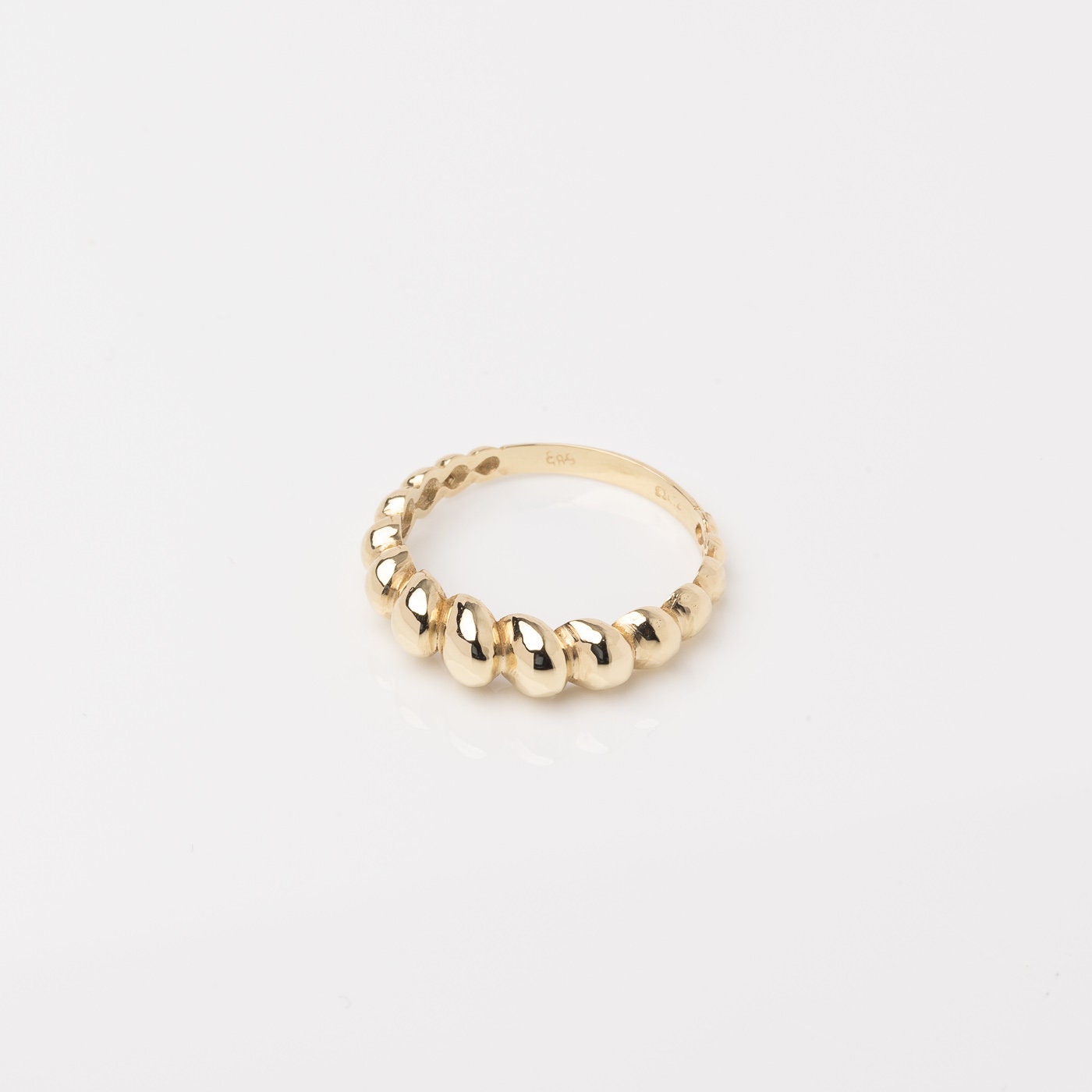 handmade 14k solid gold bubble ring for women