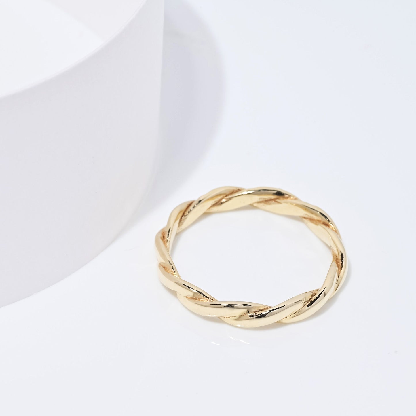 Handcrafted Twisted Ring in 14k Solid Gold for Women