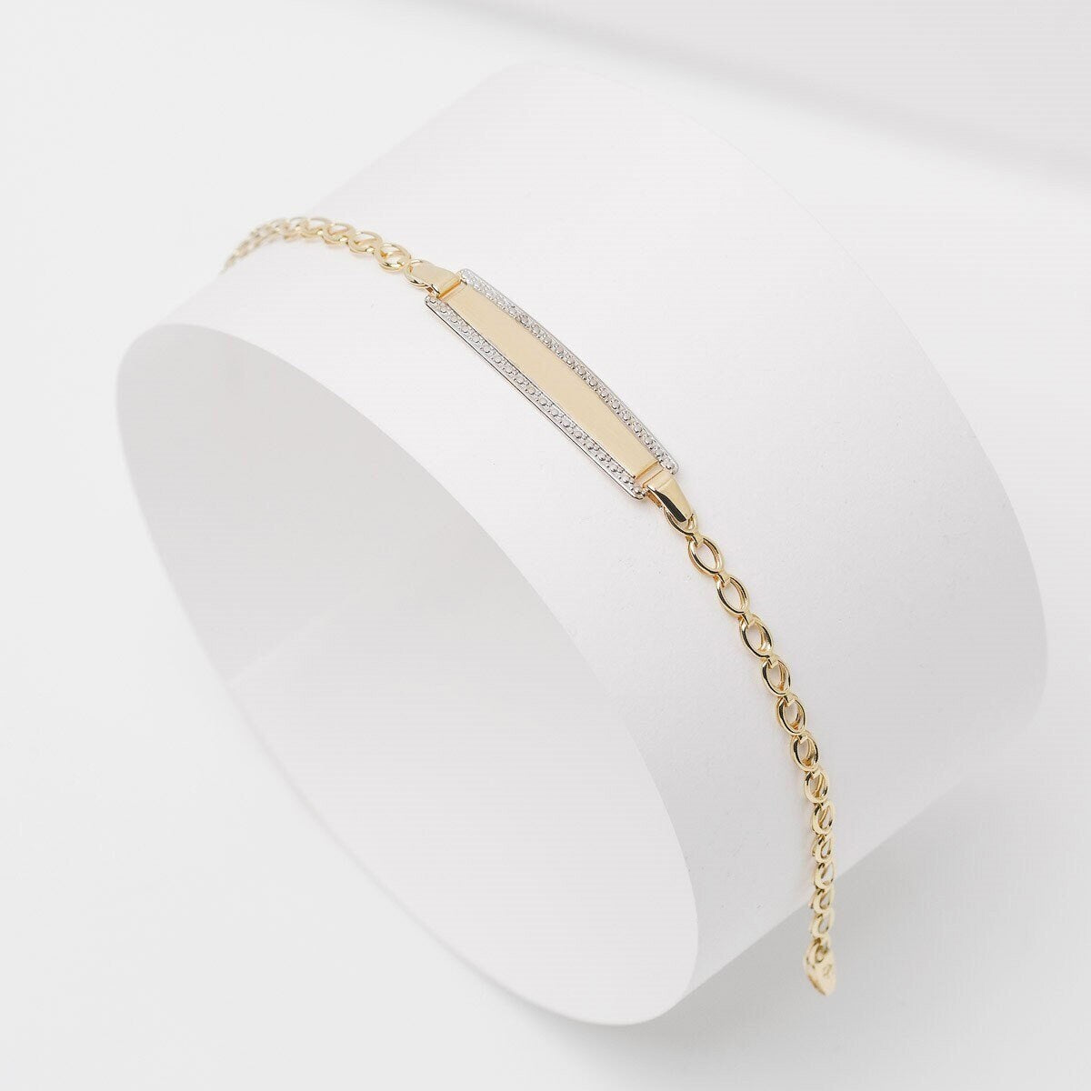 Custom-Engraved ID Bracelet in 14k Gold for Women