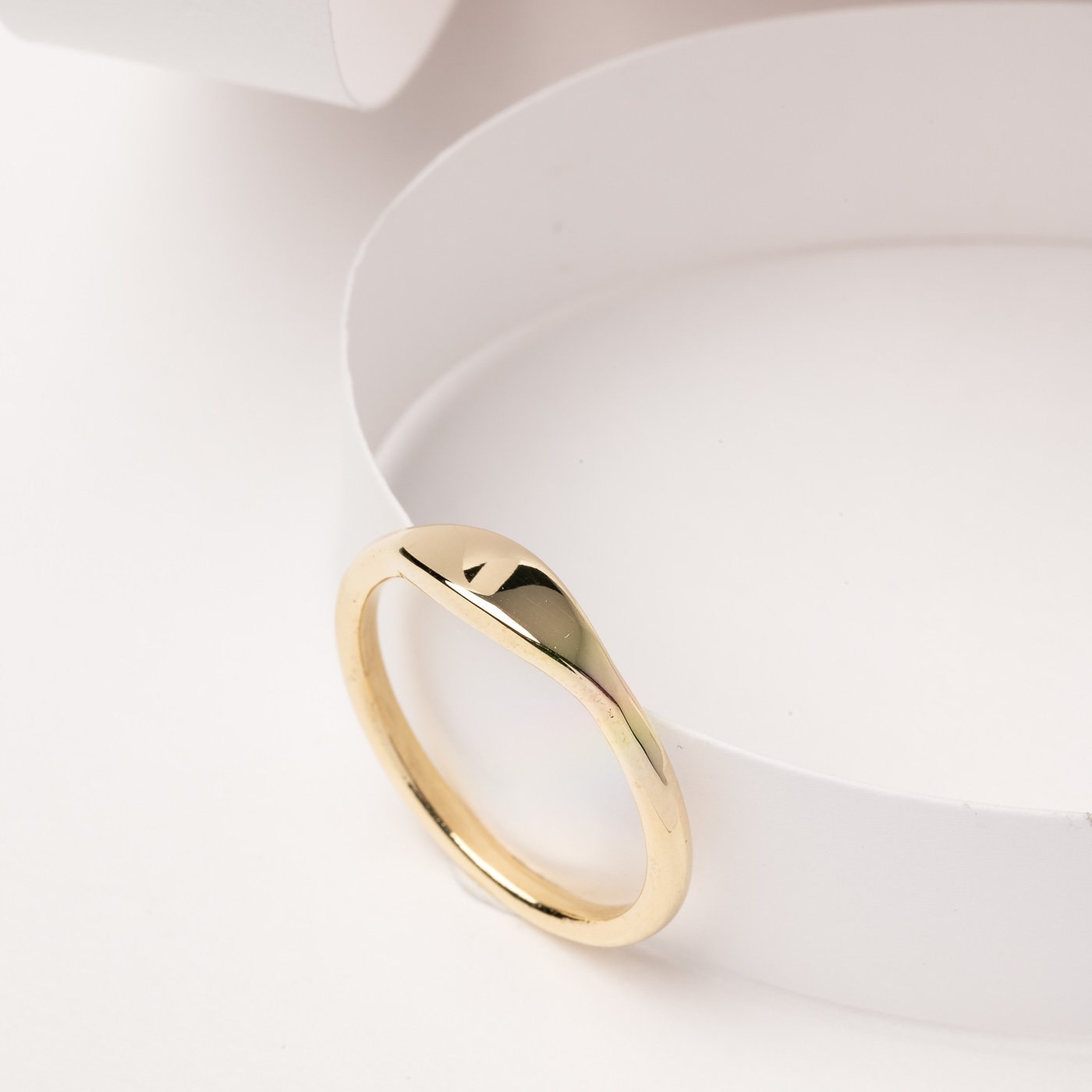 Handmade Dainty Bar Ring in 14k Gold for Women