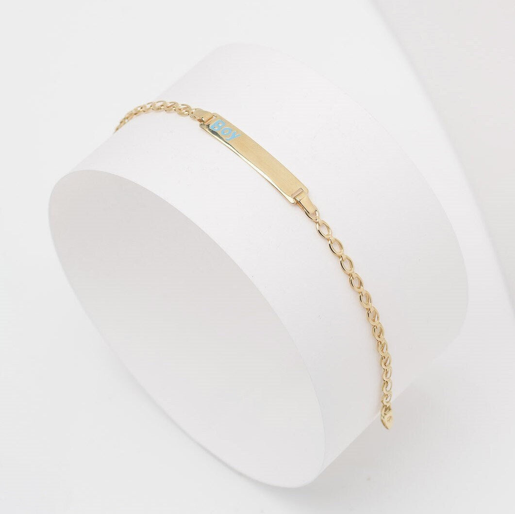 14k Gold Baby ID Bracelet for Boys