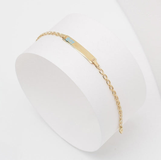 14k Gold Baby ID Bracelet for Boys