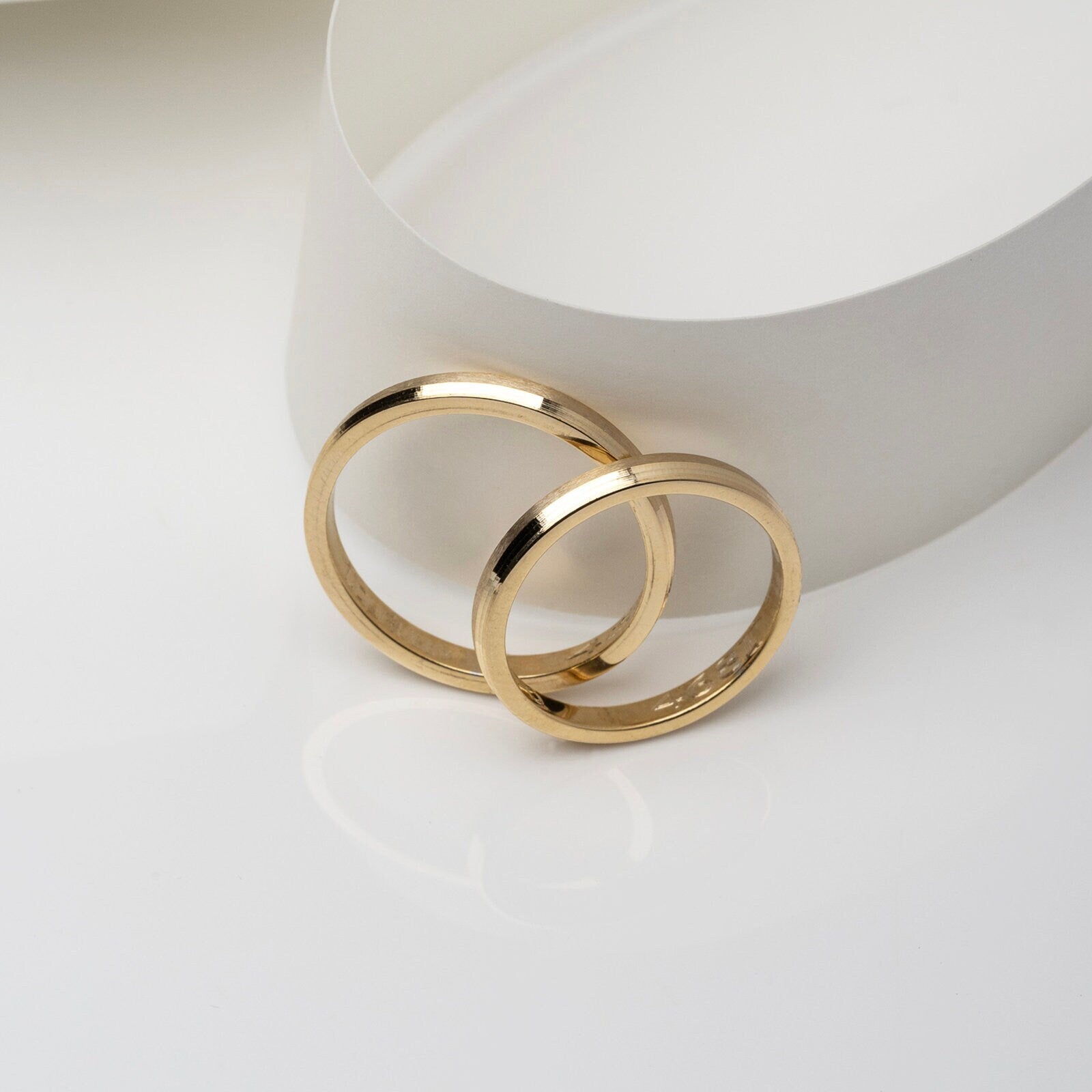 Minimal Wedding Band Set, Wedding Bands Set, Matching Rings, Engrave Band Ring, His and Hers Matching Wedding Bands