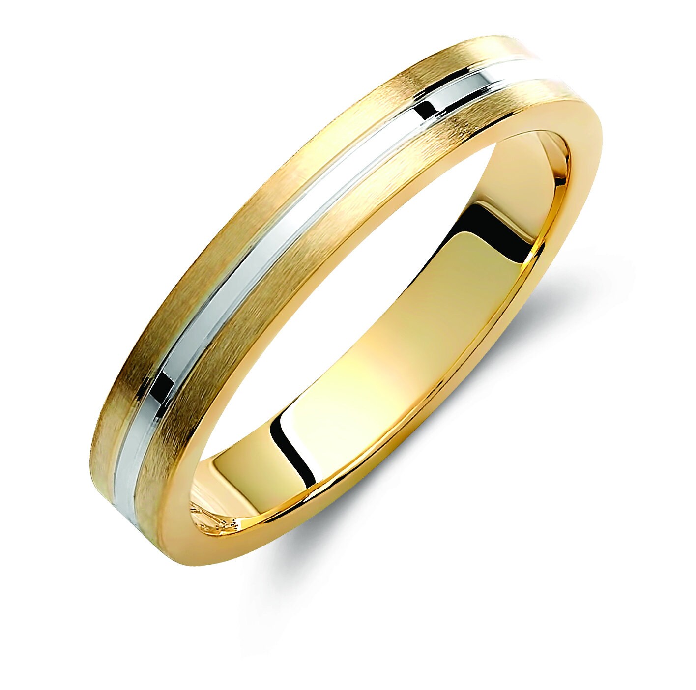 Two-tone Wedding Band, 3,5mm Wedding Bands Set, Matching Rings, Engrave Band Ring, Wedding Ring Set, His and Hers Rings