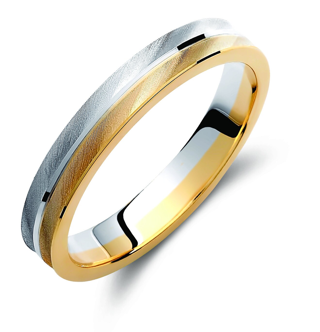 Two-tone Wedding Band, 3,5mm Wedding Bands Set, Matching Rings, Engrave Band Ring, Wedding Ring Set, His and Hers Rings