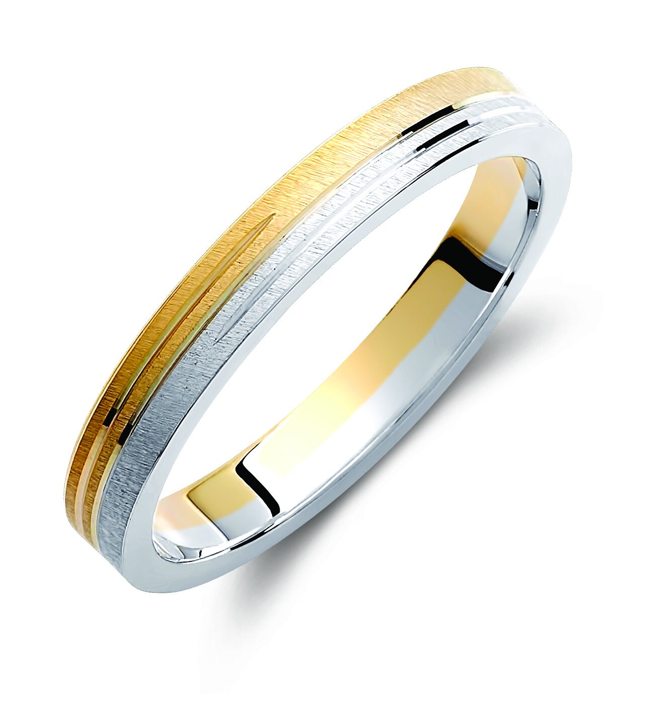 Two-tone Wedding Band, 3,0mm Wedding Bands Set, Matching Rings, Engrave Band Ring, Wedding Ring Set, His and Hers Rings