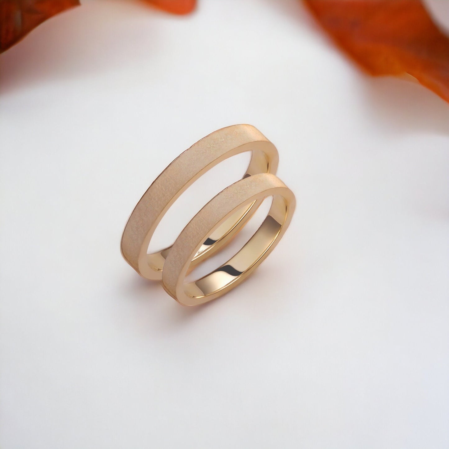 Minimal Wedding Band Set, Wedding Bands Set, Matching Rings, Engrave Band Ring, His and Hers Matching Wedding Bands