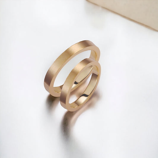 Minimal Wedding Band Set, Wedding Bands Set, Matching Rings, Engrave Band Ring, His and Hers Matching Wedding Bands