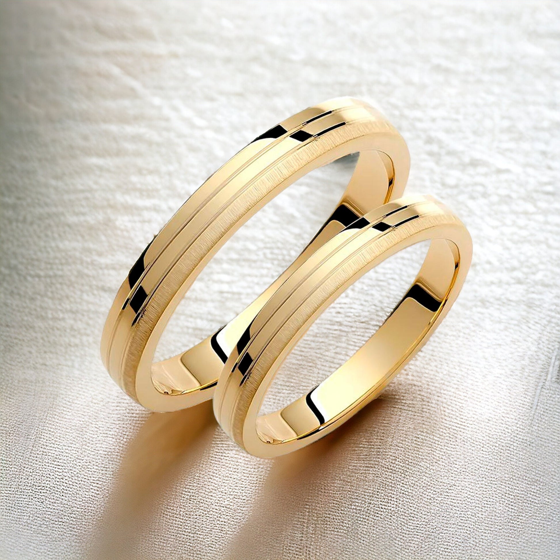 Minimal Wedding Band Set, Wedding Bands Set, Matching Rings, Engrave Band Ring, His and Hers Matching Wedding Bands