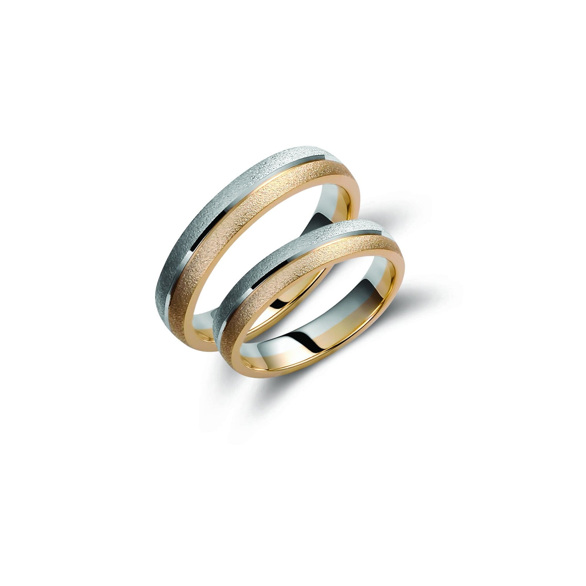 Two-tone Wedding Band, 4mm Wedding Bands Set, Matching Rings, Engrave Band Ring, Wedding Ring Set, His and Hers Rings