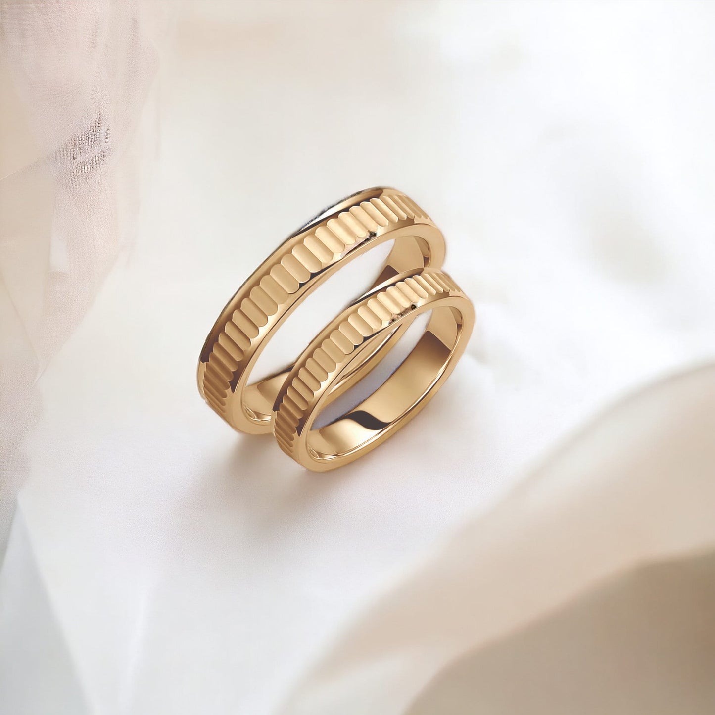 Minimal Wedding Band Set, Wedding Bands Set, Matching Rings, Engrave Band Ring, His and Hers Matching Wedding Bands