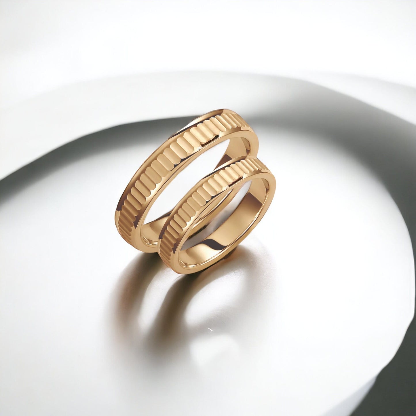 Minimal Wedding Band Set, Wedding Bands Set, Matching Rings, Engrave Band Ring, His and Hers Matching Wedding Bands