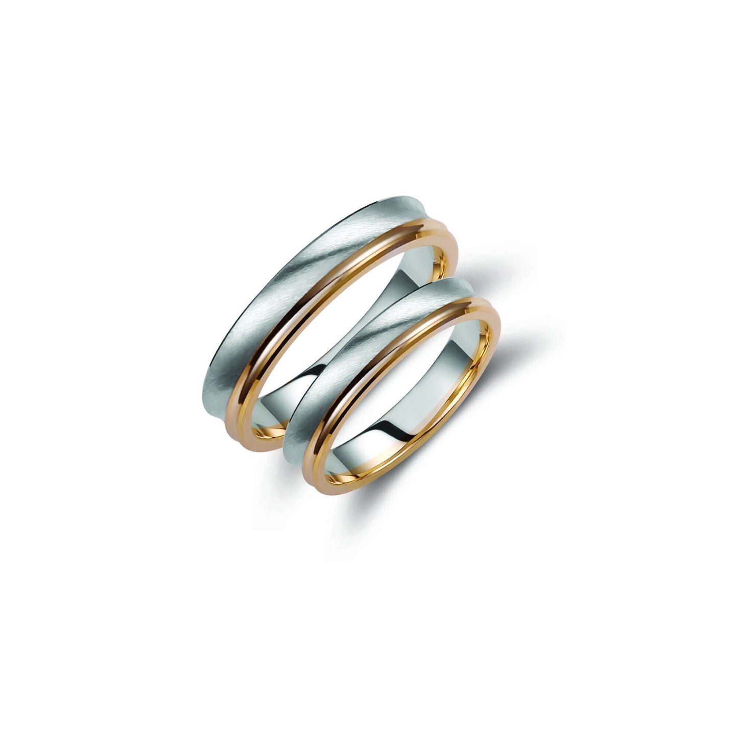 Two-tone Wedding Band, 4mm Wedding Bands Set, Matching Rings, Engrave Band Ring, Wedding Ring Set, His and Hers Rings