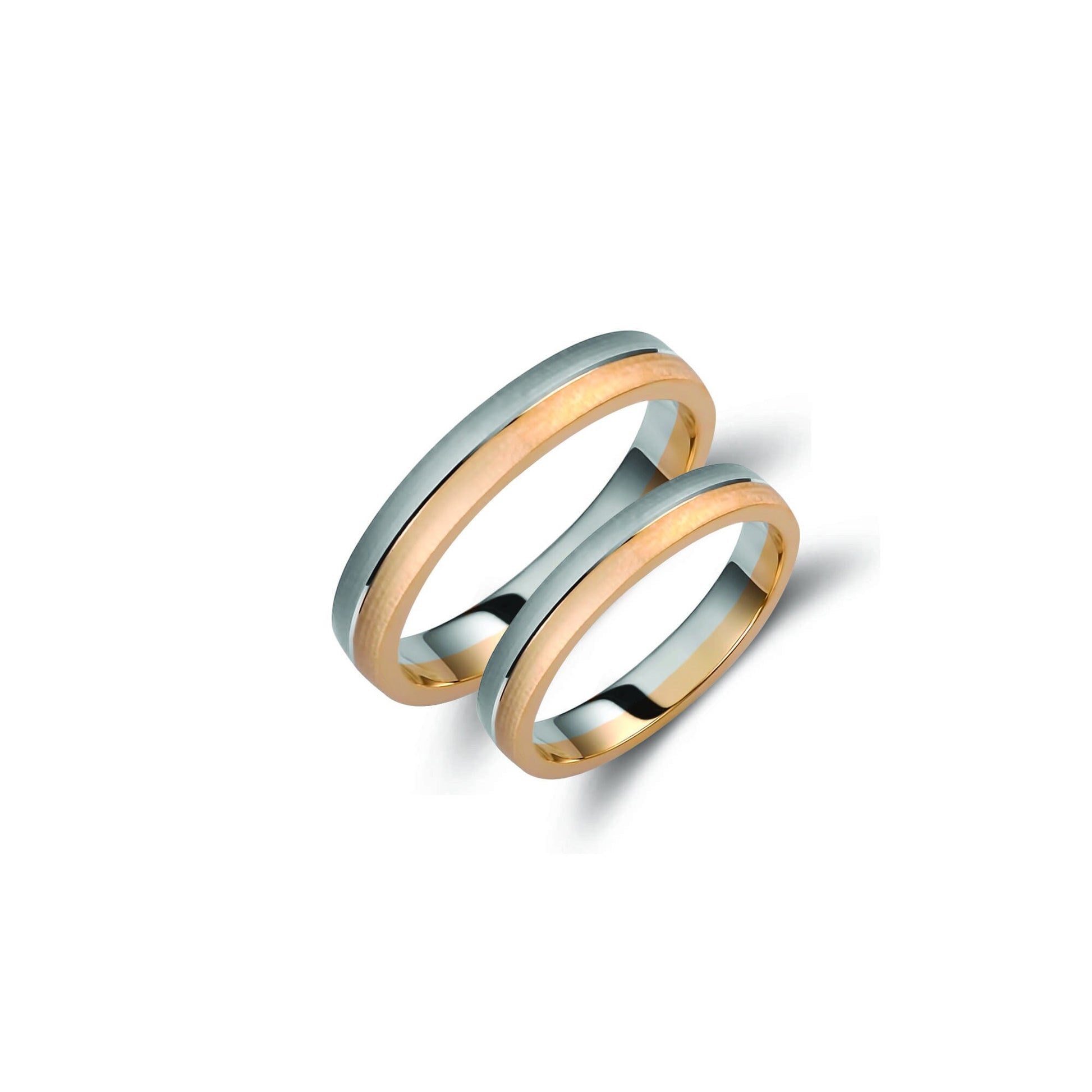 Two-tone Wedding Band, 3.5mm Wedding Bands Set, Matching Rings, Engrave Band Ring, Wedding Ring Set, His and Hers Rings