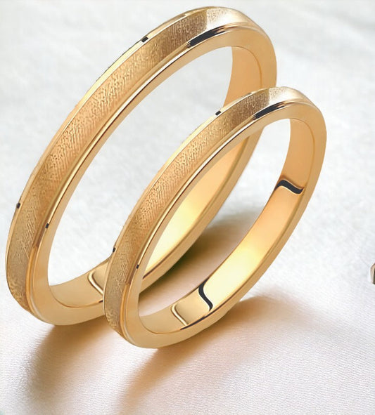 Brushed Wedding Band Set, Wedding Bands Set, Matching Rings, Engrave Band Ring, His and Hers Matching Wedding Bands