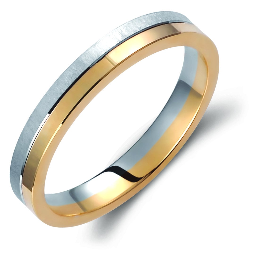 Two-tone Wedding Band, 3mm Wedding Bands Set, Matching Rings, Engrave Band Ring, Wedding Ring Set, His and Hers Rings