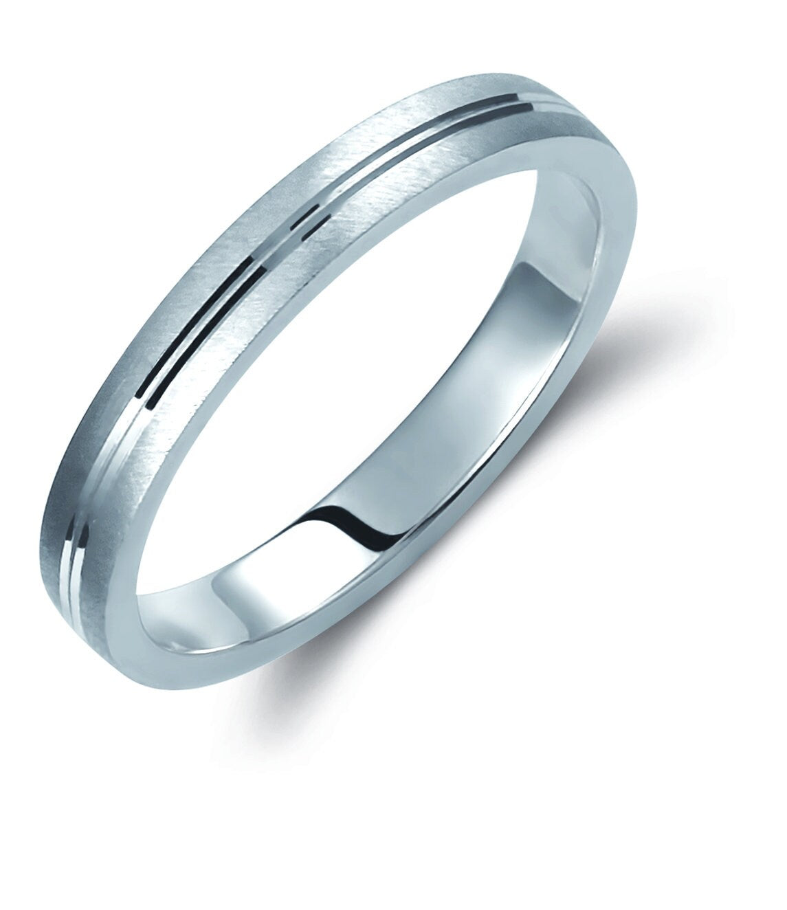 Brushed Wedding Band Set, 3mm Wedding Bands Set, Matching Rings, Engrave Band Ring, His and Hers Matching Wedding Bands