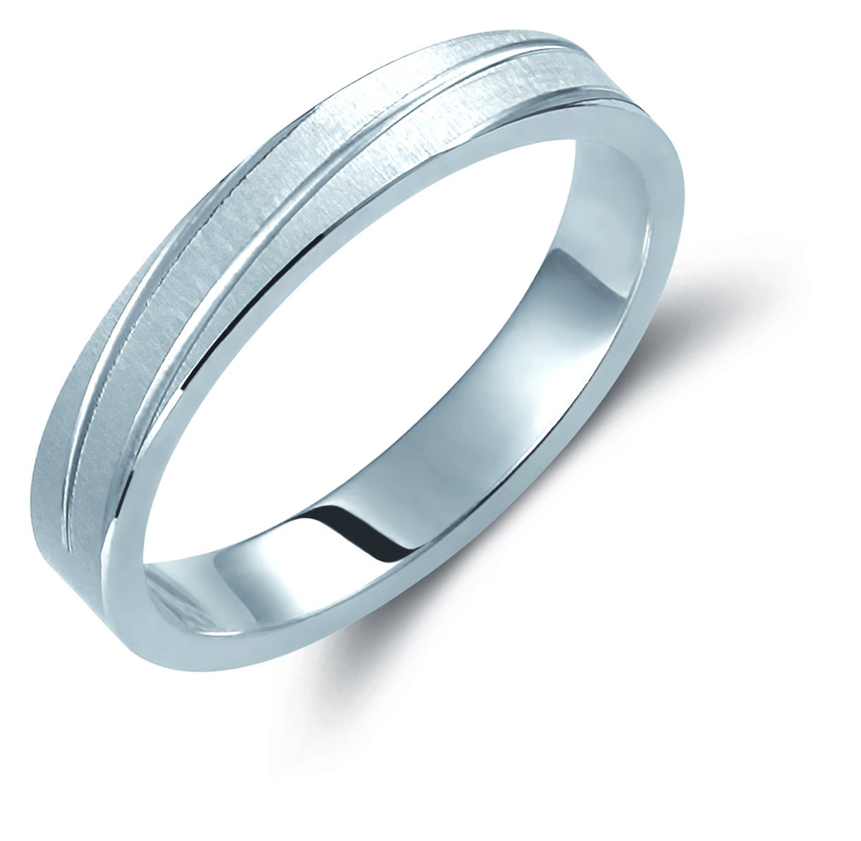 Bruhsed Wedding Band Set, 3.5mm Wedding Bands Set, Matching Rings, Engrave Band Ring, His and Hers Matching Wedding Bands