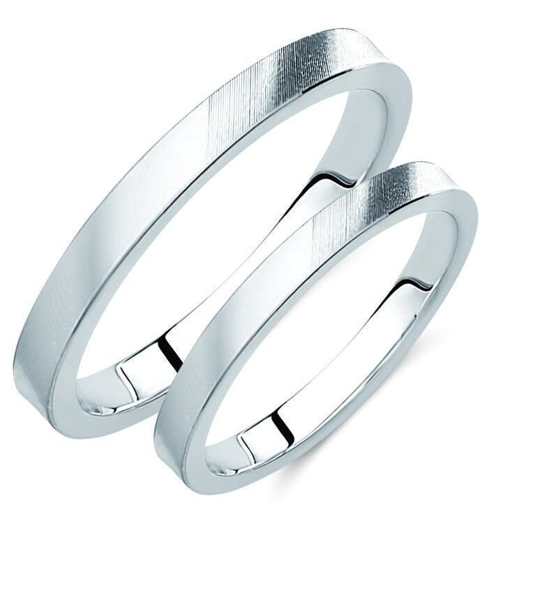 Brushed Wedding Band Set, Wedding Bands Set, Matching Rings, Engrave Band Ring, His and Hers Matching Wedding Bands