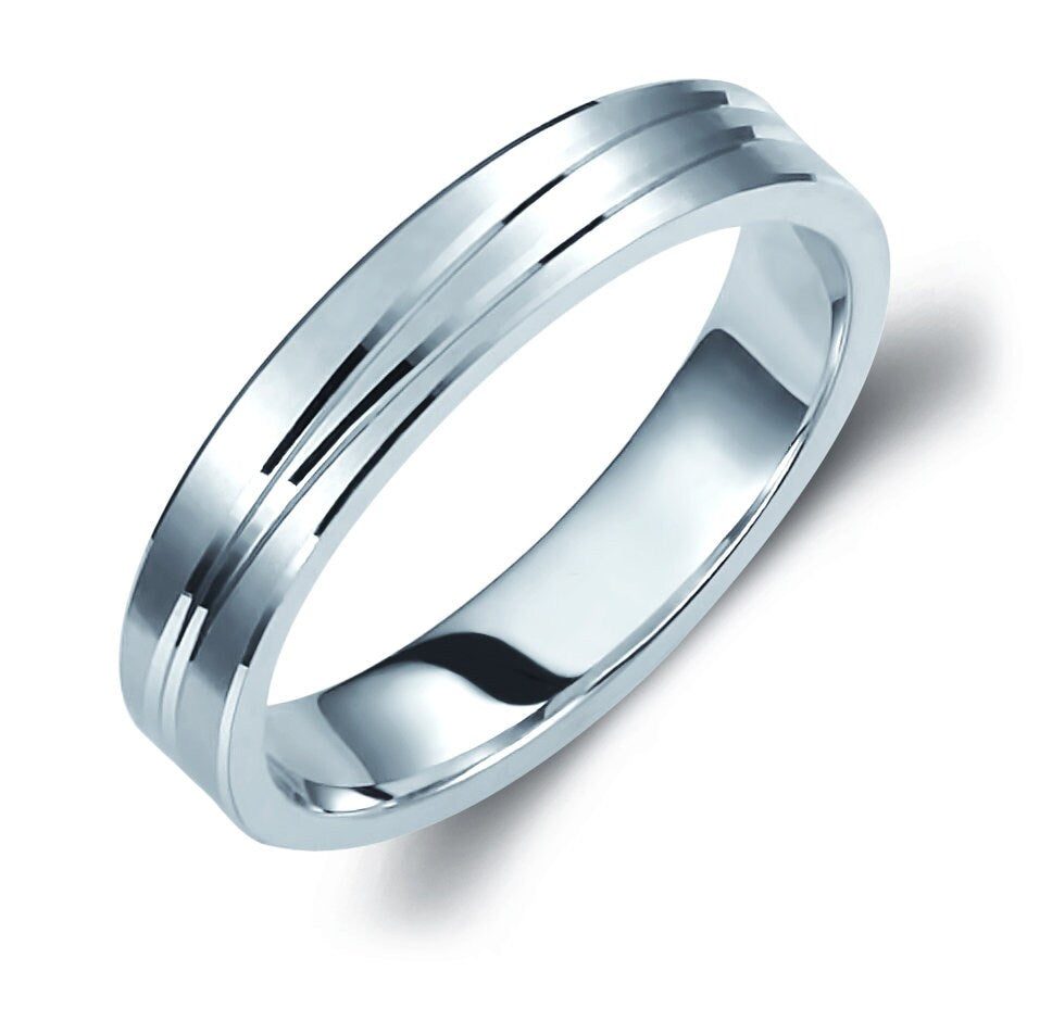 Brushed Wedding Band Set, Wedding Bands Set, Matching Rings, Engrave Band Ring, His and Hers Matching Wedding Bands