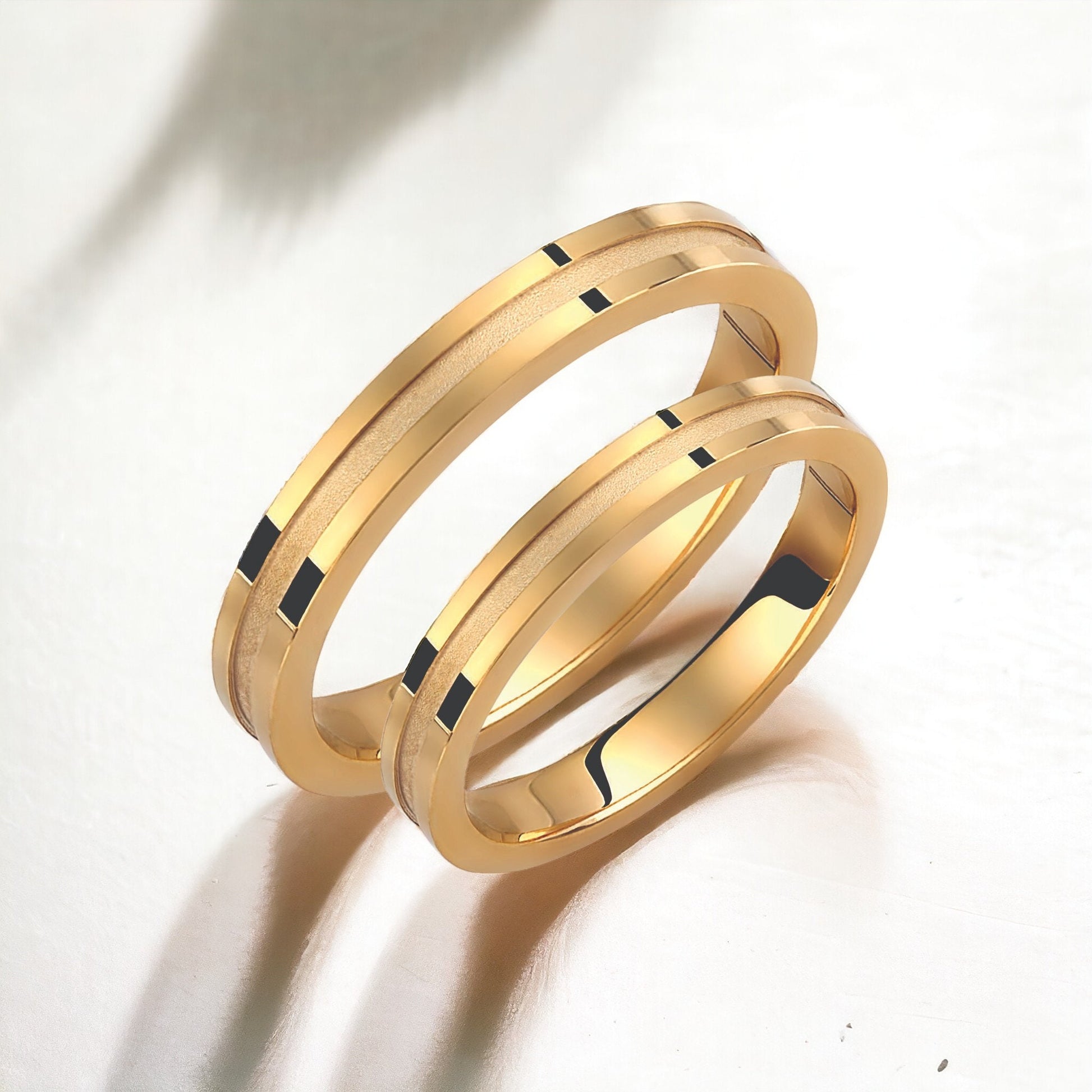 Slim Wedding Band Set, Wedding Bands Set, Matching Rings, Engrave Band Ring, His and Hers Matching Wedding Bands