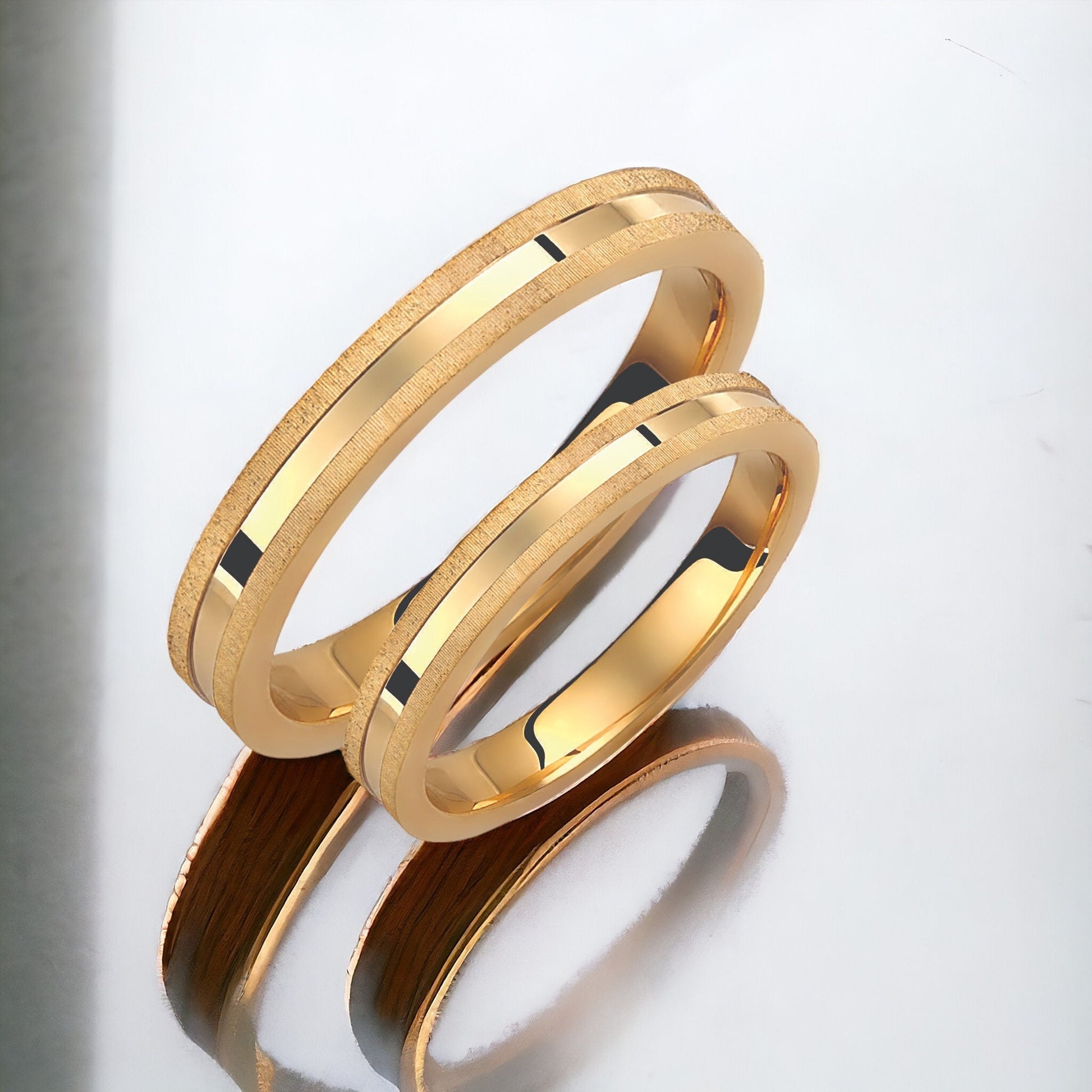 Slim Wedding Band Set, Wedding Bands Set, Matching Rings, Engrave Band Ring, His and Hers Matching Wedding Bands